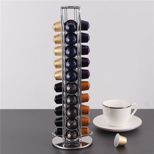 40 Cups Nespresso Coffee Pods Holder Rotating Rack Coffee Capsule Stand Dolce Gusto Capsules Storage