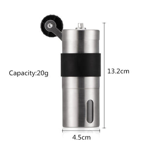 2 Size Manual Ceramic Coffee Grinder Stainless Steel Adjustable Coffee Bean Mill With Rubber Loop Ring